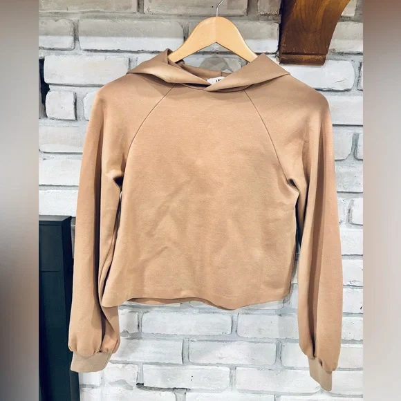 LPA Revolve Camel Tan Cropped Hoodie Sweatshirt XS - Picture 3 of 8